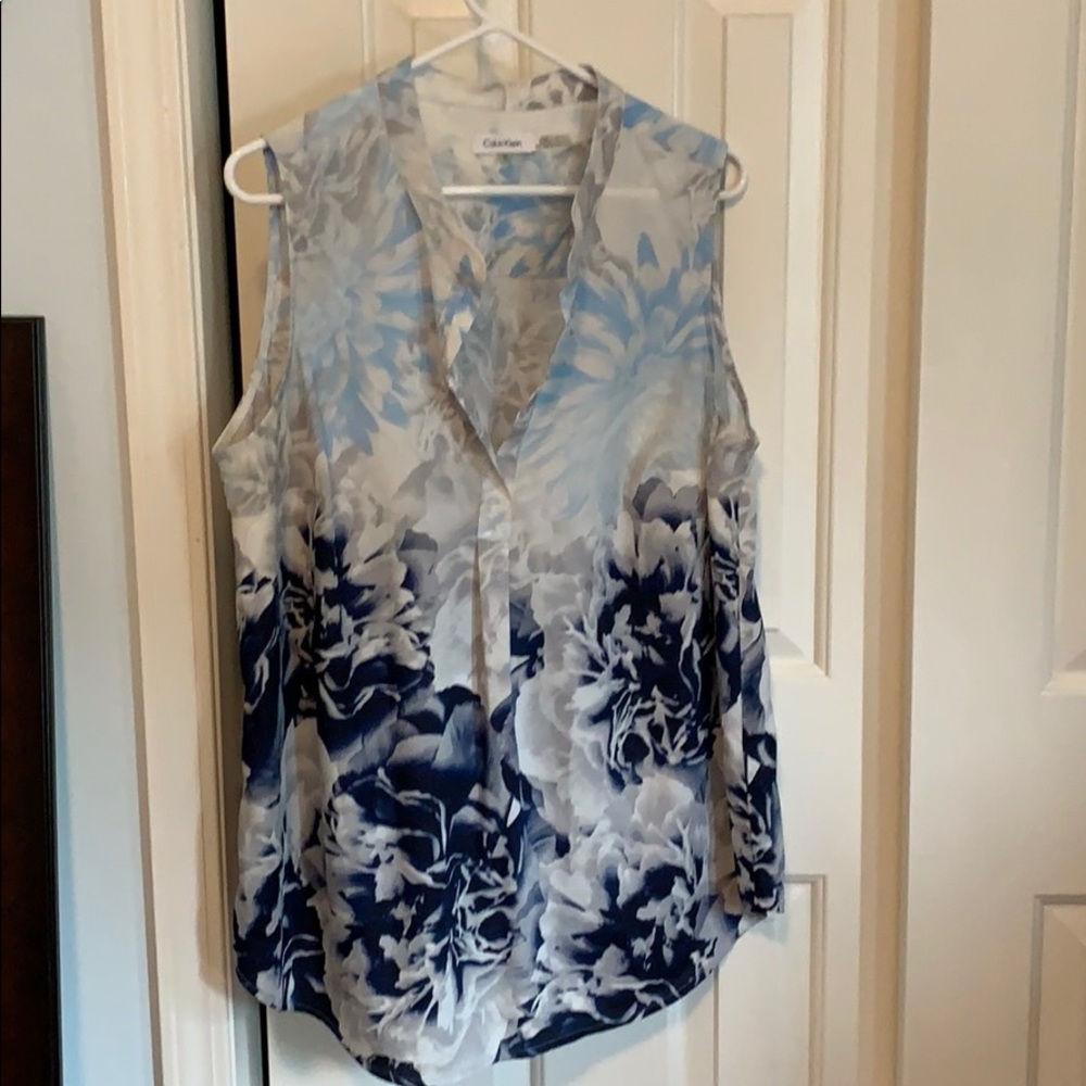 Calvin Klein sleeveless blouse 0X